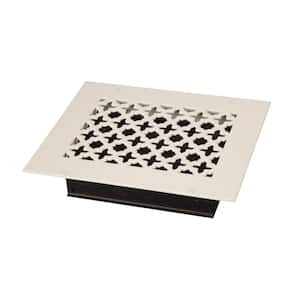 Victorian 10 in. x 6 in. White Powder Coat Steel Floor Vent with Opposed Blade Damper