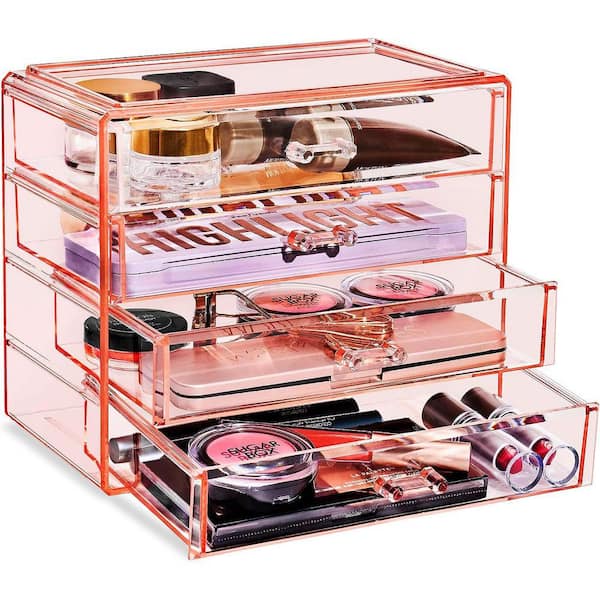 Makeup Organizer in Clear Pink