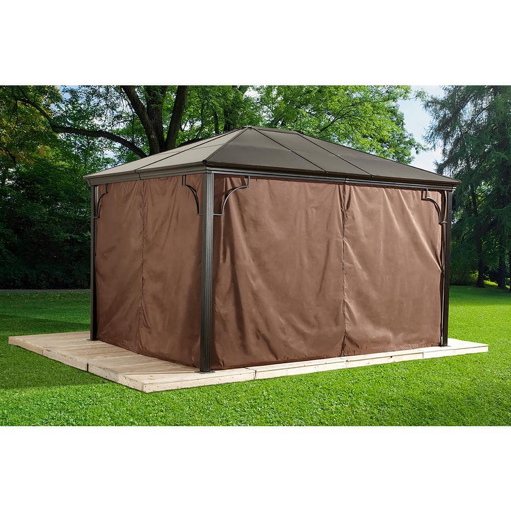 Sojag Sumatra 10 ft. x 12 ft. Brown Polyester Curtains For Gazebo 135-9156072 - The Home Depot