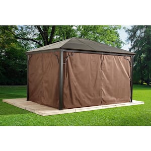 Sumatra 10 ft. x 12 ft. Brown Polyester Curtains For Gazebo