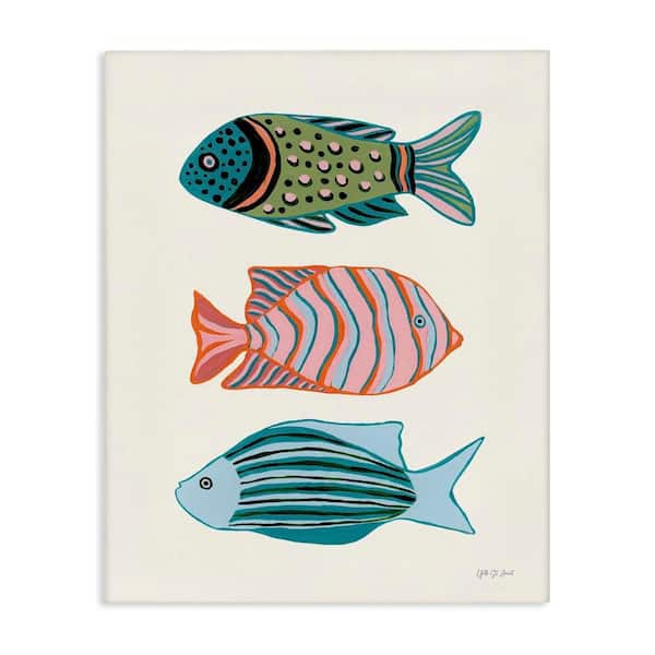 Bright Tropical Fish by Yvette St. Amant Unframed Coastal Graphic Art Print 20 in. x 16 in.