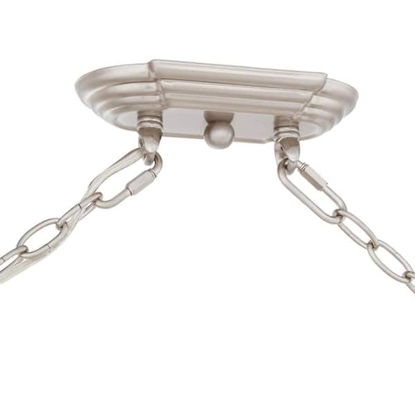 Volume Lighting 3-Light Brushed Nickel Pot Rack Pendant Volume Lighting 3-Light Brushed Nickel Pot Rack Pendant
