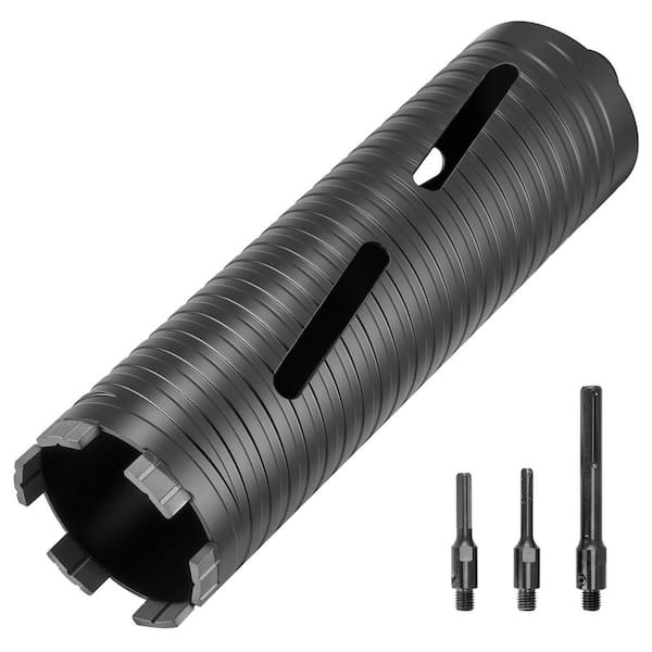 Core Drill Bit, 3 in. Diameter, 9-1/2 in. Drilling Depth, 5/8-11 Internal Thread, Diamond Dry Coring Bit with 3 Adapters