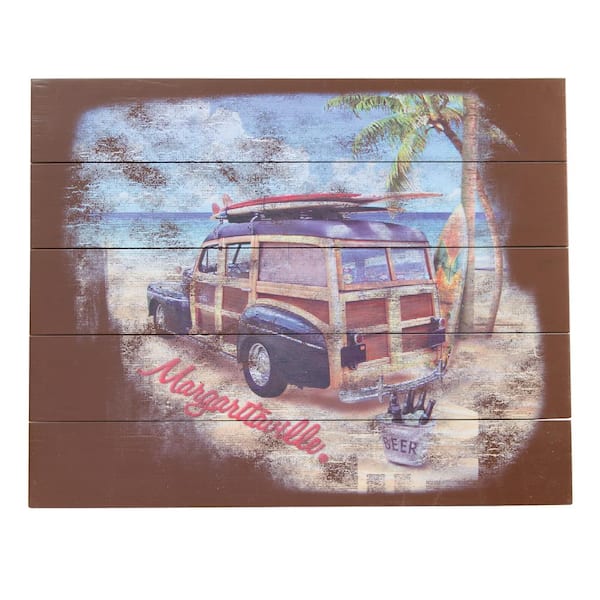 Margaritaville Surf Woody Truck Outdoor Wall Art Sign