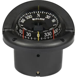 Helmsman Compass - Flush mount, Combi Dial - Black
