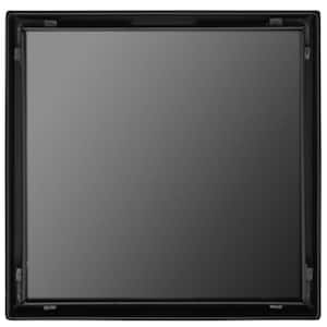 4 in. Square Stainless Steel Shower Drain with Tile Insert, Matte Black