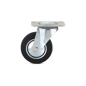 Euro Series 3-15/16 in. (100 mm) Black Non-Braking Swivel Plate Caster with 154 lb. Load Rating