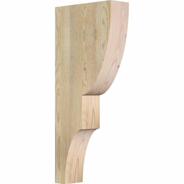 Ekena Millwork 4 in. x 12 in. x 28 in. Douglas Fir Ridgewood Rough Sawn Corbel