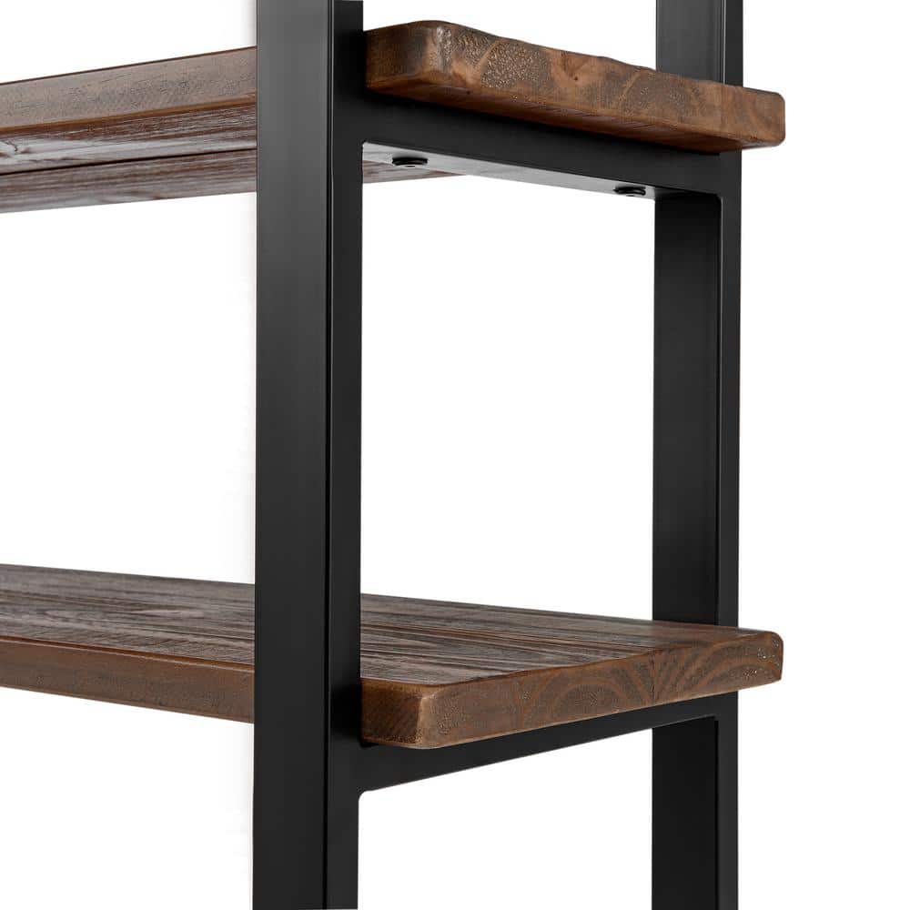Pomona Black and Wood Over-the-Toilet 4-Shelf Storage