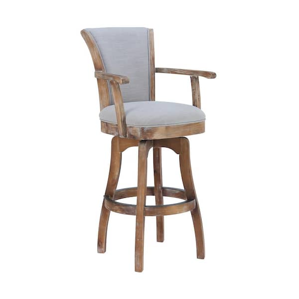 Armen Living Raleigh 41 in. Putty Ivory Arm Bar Stool