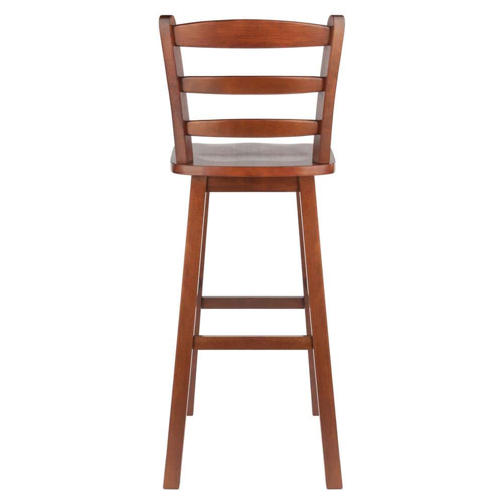 Winsome Scalera 16" Walnut Swivel Ladder Back Barstool