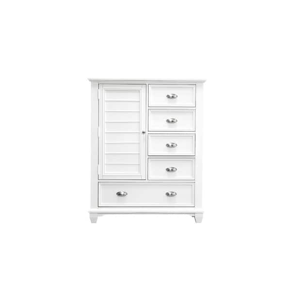 New Classic Furniture Jamestown White 5-drawer 44 in. Door Chest of Drawers