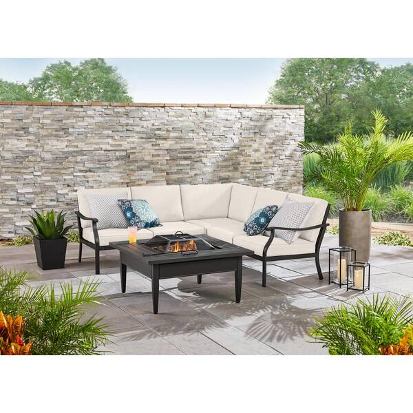 outdoor black metal sectional