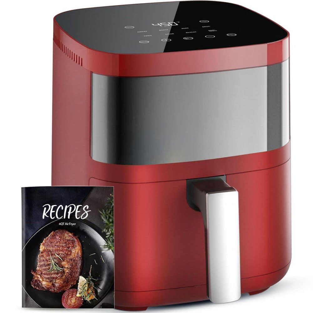 4Qt. Red Air Fryer w Viewing Window, Digital Control, Flavor-Lock Tech, Dishwasher-Safe Nonstick Basket, Fits 1-3 People price history on PriceWatchPro