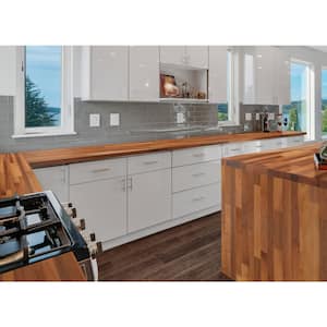 8 ft. L x 25 in. D Unfinished Walnut Butcher Block Standard Countertop in With Standard Edge