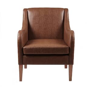 Ferguson Brown 28 in. W x 31.5 in. D x 33.75 in. H Faux Leather Accent Chair