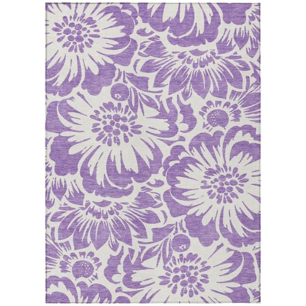 Chantille ACN551 Purple 5 ft. x 7 ft. 6 in. Machine Washable Indoor/Outdoor Geometric Area Rug