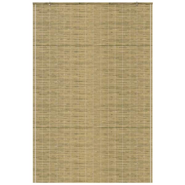 Oriental Furniture Burnt Bamboo Cordless Window Shade Natural 48 in. W x 72 in. L