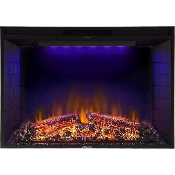 36 in. Electric Fireplace Insert for Existing Fireplace or TV Stand, 3-Top Light Colors, 750/1500-Watt, Black
