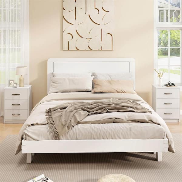 Costway White 3-Drawer 15 in. W Nightstand Modern Bedside Table with Storage Anti-Toppling Kit for Bedroom