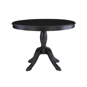Rockhill Black Wood Top 42 in. W Pedestal Dining Table (4-Seat Capacity)
