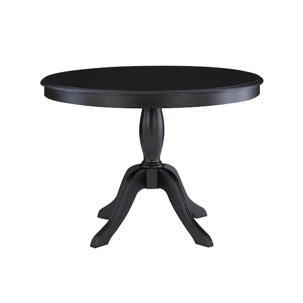 Linon Home Decor Rockhill Black Wood Top 42 in. W Pedestal Dining Table (4-Seat Capacity)