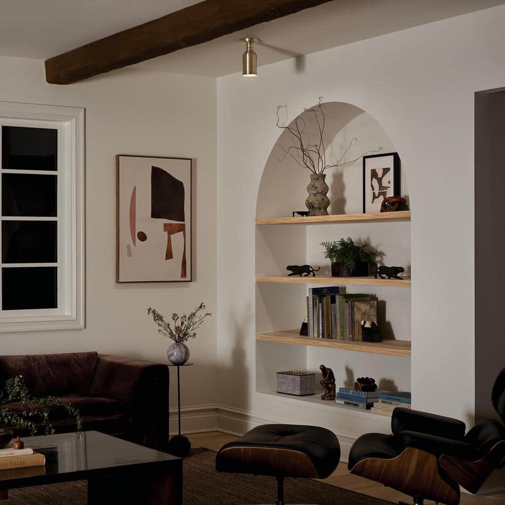 Sisu Champagne Bronze 9'' Modern Semi-Flush Ceiling Light