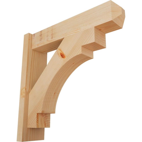 Ekena Millwork 6 in. x 22 in. x 22 in. Douglas Fir Merced Craftsman Smooth Outlooker