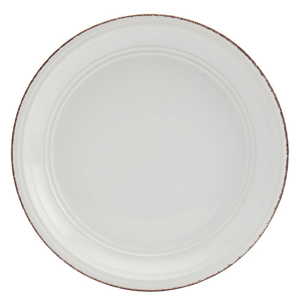 White Ceramic Farmhouse Dinnerware Set, Service for 4