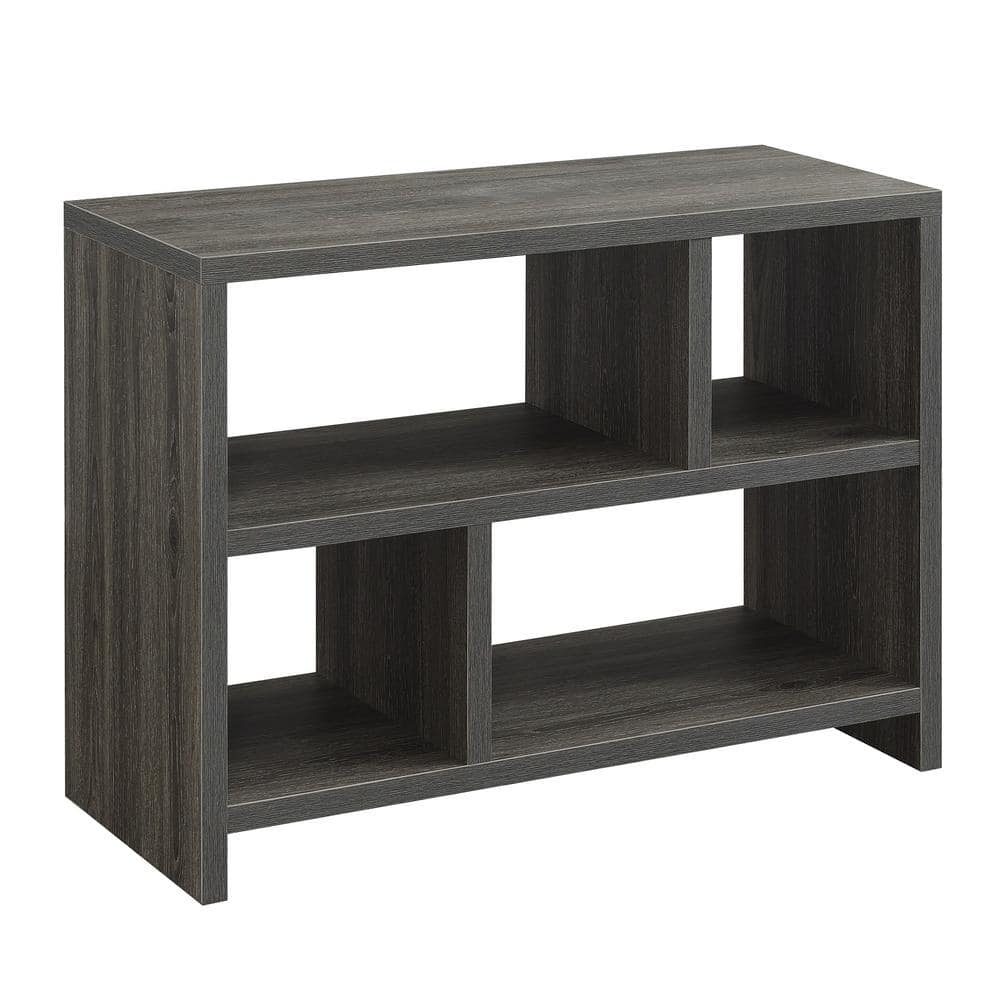 Weathered Gray Modern 3-Tier Hollow Core Console Bookcase