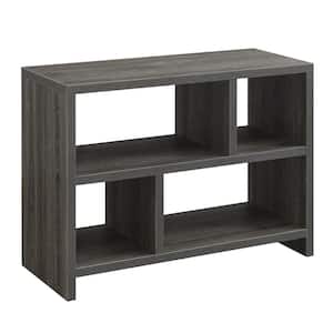 Northfield 38 in. Weathered Gray 28 in. Rectangle Wood Console Table with Shelves