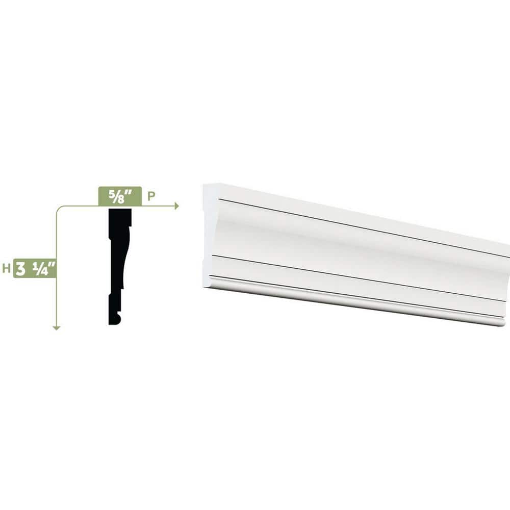 White PVC 96'' Standard Profile Moisture Resistant Casing Moulding