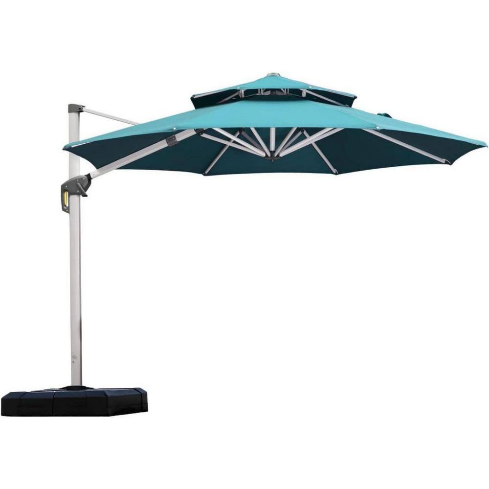 PURPLE LEAF 13 ft. Round Doubletop Umbrella Aluminum Umbrella