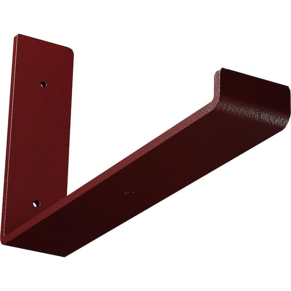 Ekena Millwork 2 in. x 7 in. x 12 in. Hammered Bright Red Steel Hanging Shelf Bracket