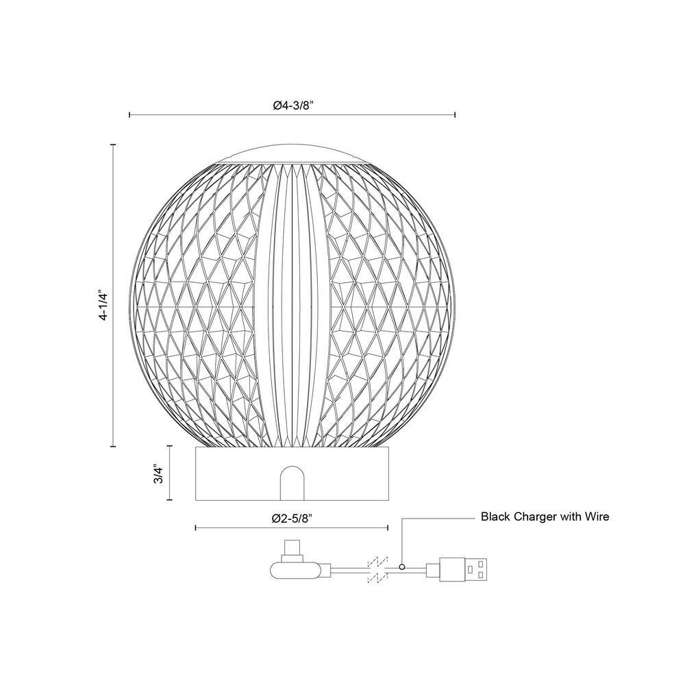 Marni Polished Nickel and Clear Globe Table Lamp