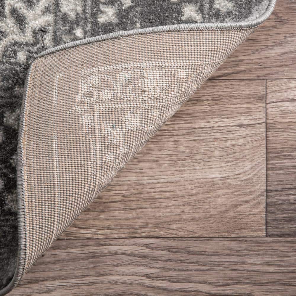 Odell Silver Rectangular Synthetic Vintage Area Rug