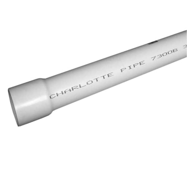 Charlotte Pipe 1 in. x 20 ft. PVC Schedule 40 Belled-End Pressure Pipe