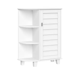 Brookfield 23.63 in. W x 9.63 in. D x 31 in. H Single Door with Side Shelves Floor Linen Cabinet in White