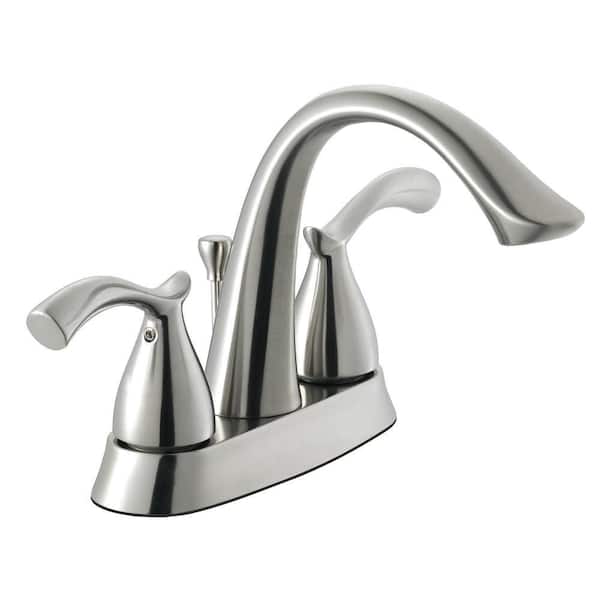 Glacier Bay Edgewood 4 in. Centerset Double-Handle High Arc Bathroom Faucet in Brushed Nickel