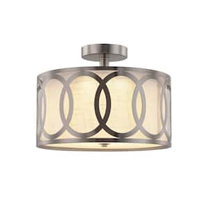 13.5 in. Brushed Nickel Integrated LED Semi-Flush Mount