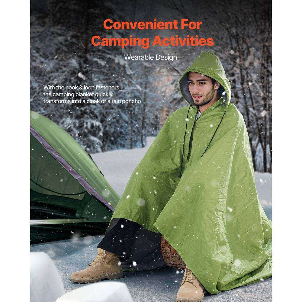 Large Army Green Waterproof Polyester Travel Blanket