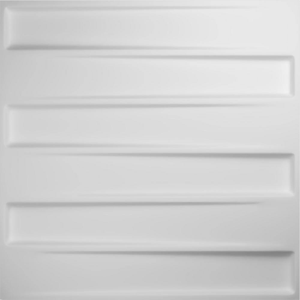 White Textured PVC 3D Decorative Wall Panel, 19 5/8" x 19 5/8"