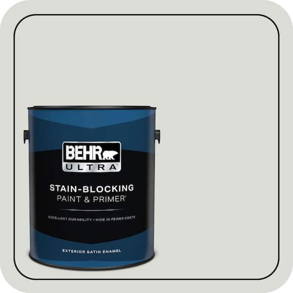 BEHR ULTRA 1 gal. #BWC-29 Silver Feather Satin Enamel Exterior Paint & Primer