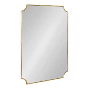 Healey 22.00 in. W x 30.00 in. H Gold Scalloped Glam Framed Decorative Wall Mirror