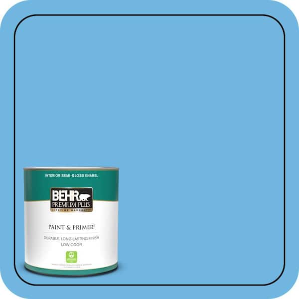 BEHR PREMIUM PLUS 1 qt. #P500-4 Life Force Semi-Gloss Enamel Low Odor Interior Paint & Primer