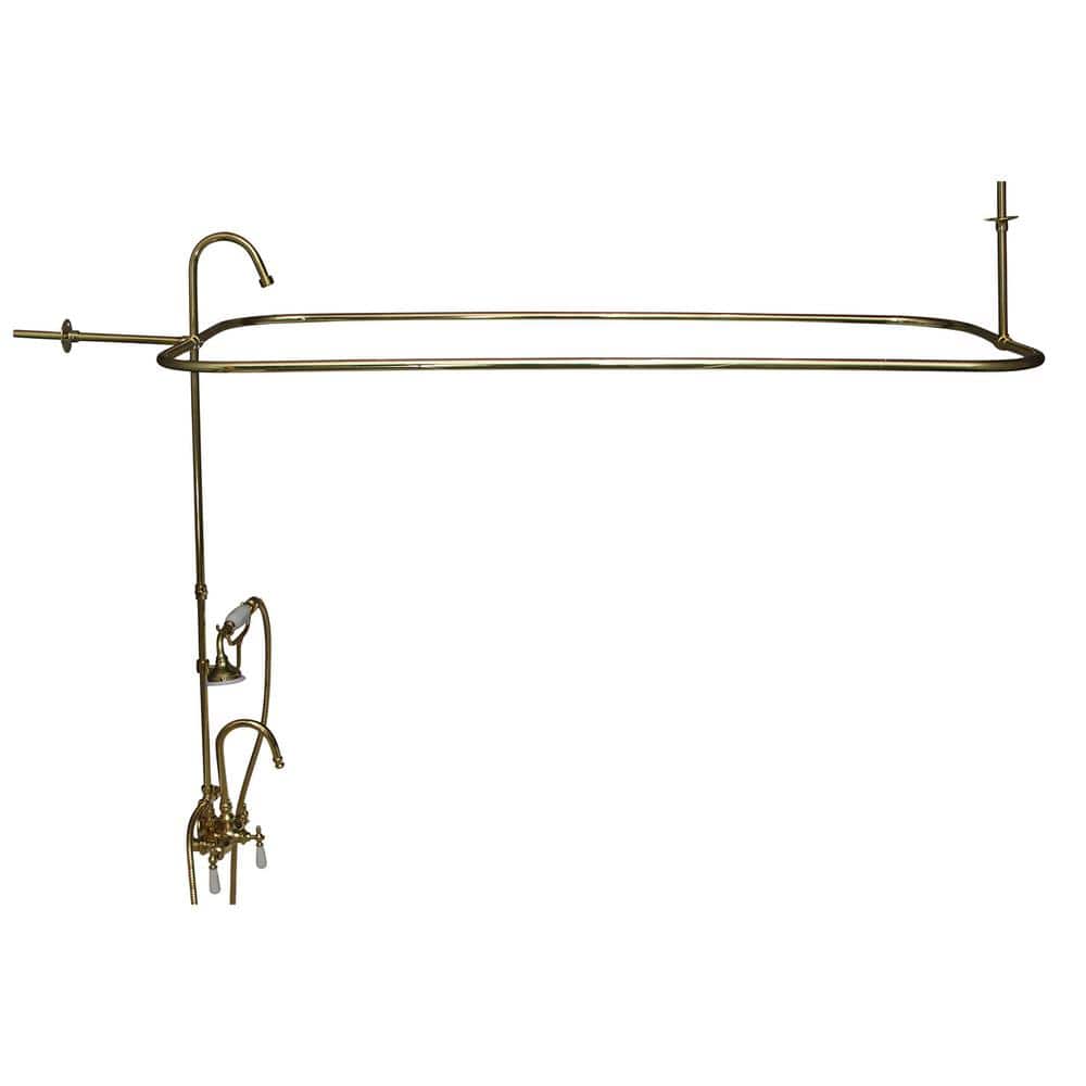 Barclay Products Porcelain Lever 3-Handle Claw Foot Tub Faucet with ...