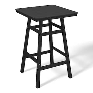 Laguna 30 in. Square HDPE Plastic All Weather Outdoor Patio Bar Height High Top Pub Table in Black