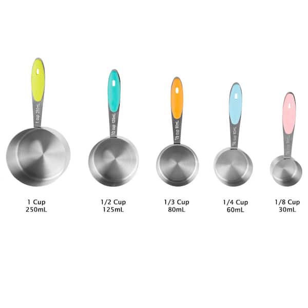 Stainless Steel Measuring Cups And Spoons Set Of 8 Engraved Measurements, Metal  Measure Sets With Ring For Kitchen Baking Cooking Rose Gold