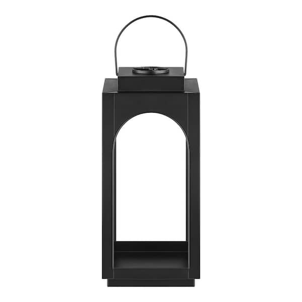 Hampton Bay 7.87 x 17.72 In. Metal SOLAR Lantern 26GE30247 - The
