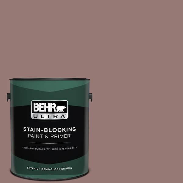 BEHR ULTRA 1 gal. #130F-5 Mushroom Basket Semi-Gloss Enamel Exterior Paint & Primer